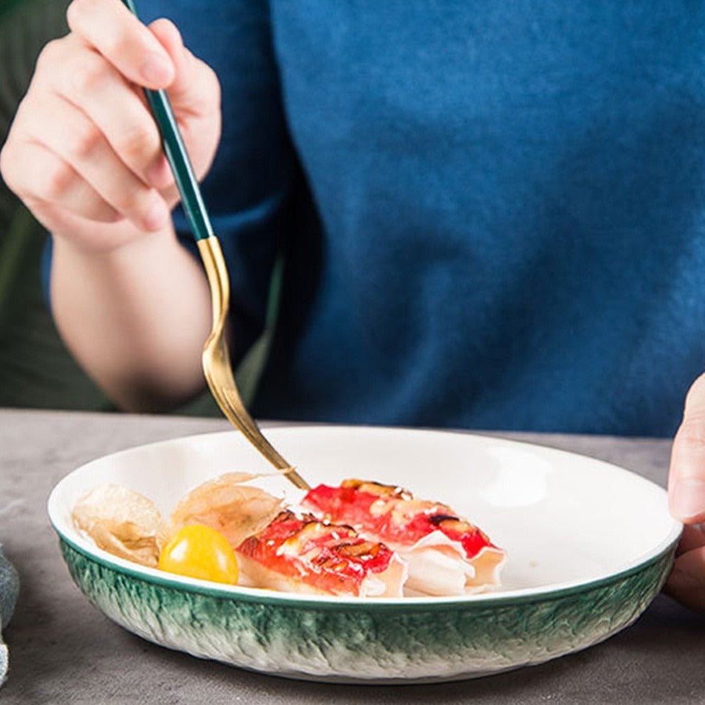 Assiette en céramique à texture dégradée