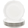 Assiette plate en céramique blanche gaufrée