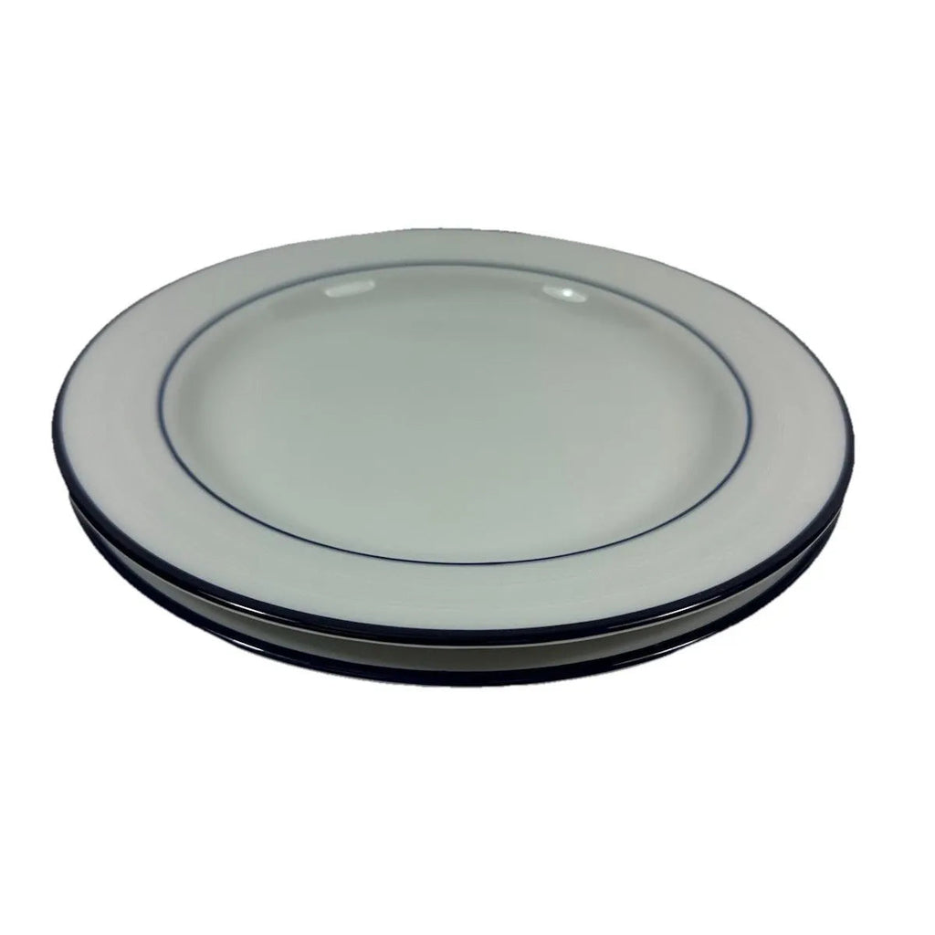 Assiette plate en céramique bleu marine