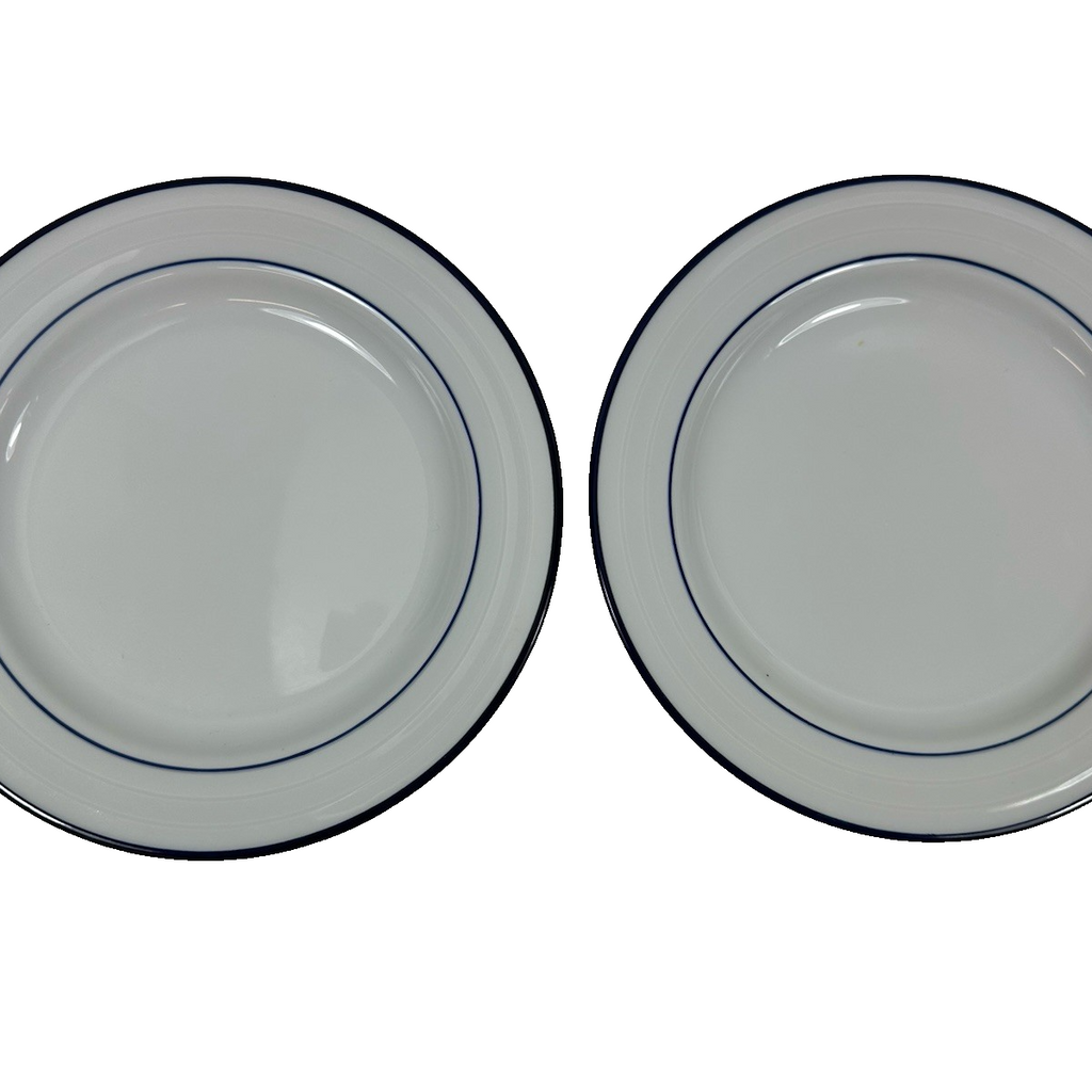 Assiette plate en céramique bleu marine