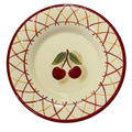Assiette plate en céramique motif cerises